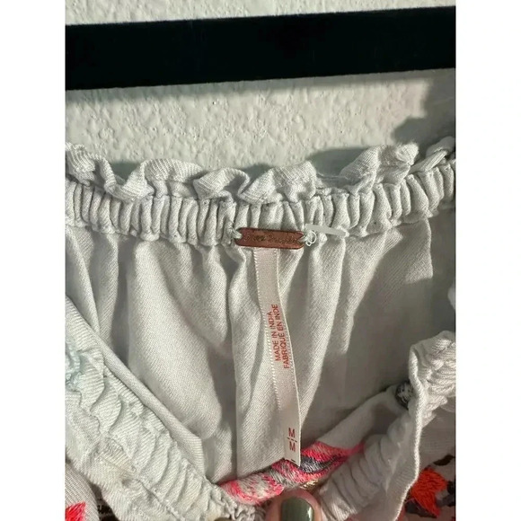 Free People Fleur Du Jour Embroidered Off Shoulder Dress Boho Floral M - Picture 14 of 16